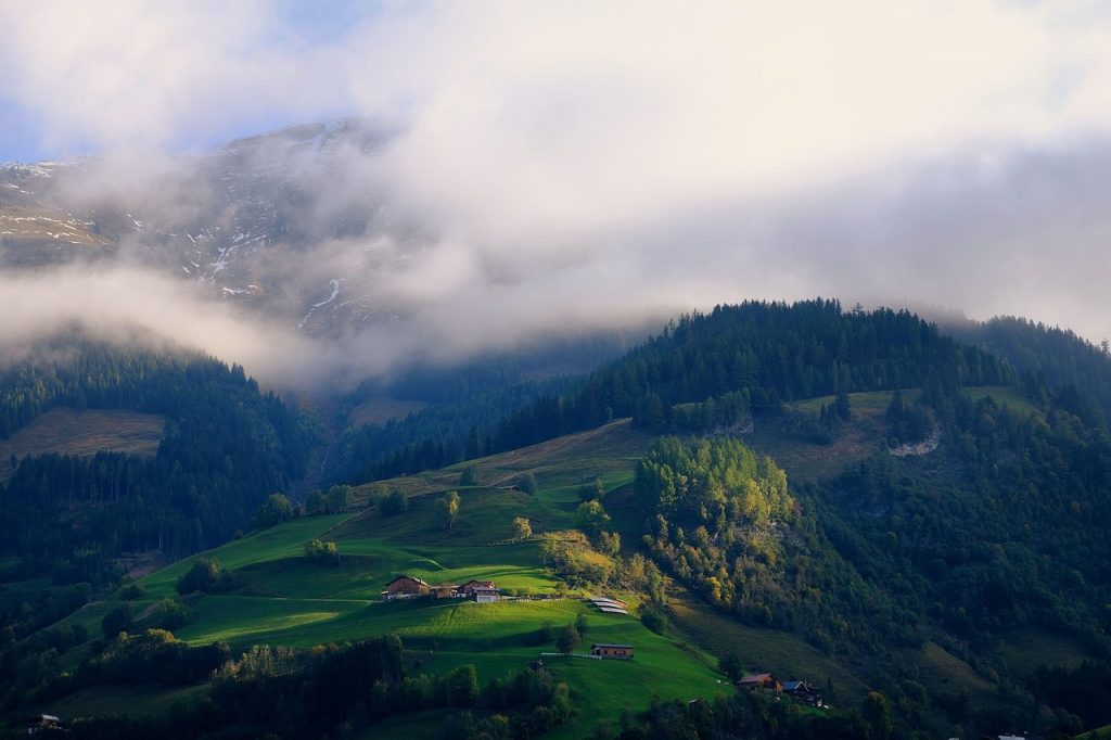 mountains, fog, clouds, nature, landscape, nature, nature, nature, nature, nature